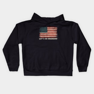 Lets Go Brandon American Flag Usa Flag Vintage Kids Hoodie